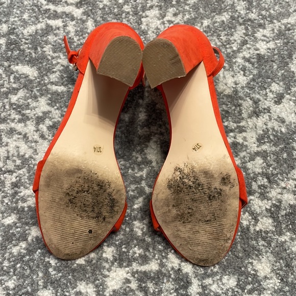 Red/orange faux suede sandals - Picture 3 of 3